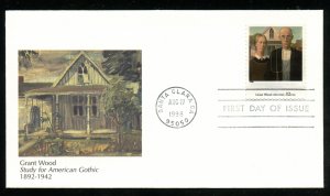 US 3236q American Art American Gothic Grant Wood UA Fleetwood cachet FDC