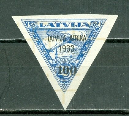 LATVIA 1933 AIR OVPT . #C13 IMPERF. WM 212 MNH...FORGERY?