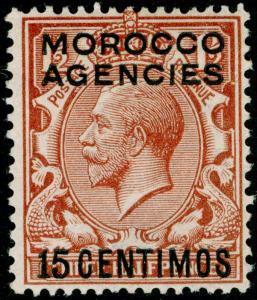 MOROCCO AGENCIES SG131, 15c on 1½d red-brown, M MINT.