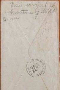 USA 1894 COVER WITH FINE 2cents COLUMBUS. BOSTON STREETCAR REFERENCE ON REVERSE.