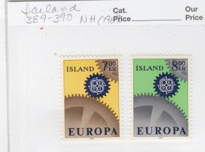 J29063, 1967 iceland set mnh #389-90 europa