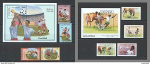 Uganda Football World Cup Mexico 1986 Italy 1990 2Bl+2Set ** Pm009+21