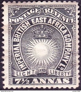 BRITISH EAST AFRICA 1895 QV 7½a Black SG30 FU