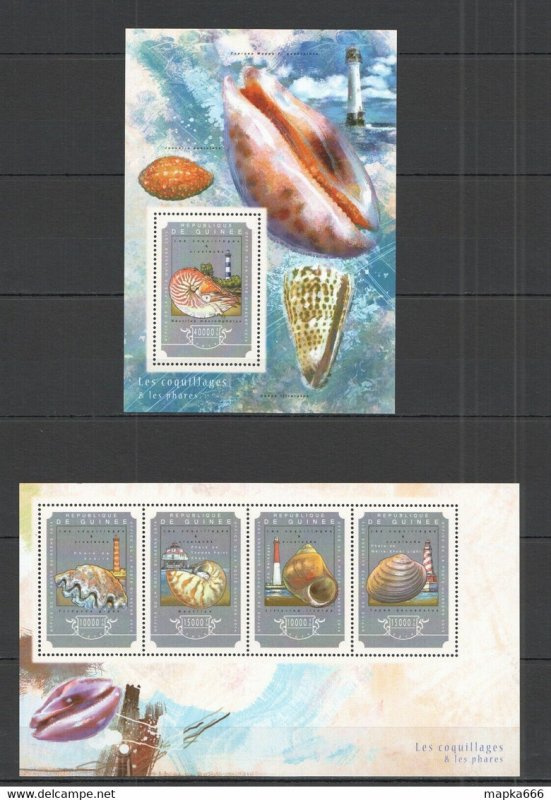 2014 Guinea Seashells Marine Life Lighthouses Kb+Bl ** Stamps St656