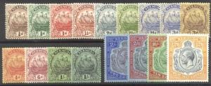 BERMUDA #81-97 Mint - 1922 Ship Set, Wmk 4