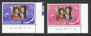 Ascension Scott 164-65 MNHOG - 1972 Silver Wedding Issue - SCV $0.70