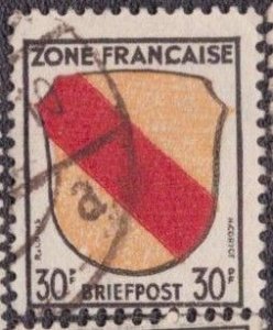 Germany -French Occupation 1945 -  4N10 Used