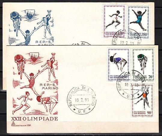 San Marino, Scott cat. 987-991. Moscow Olympics issue. First day cover.