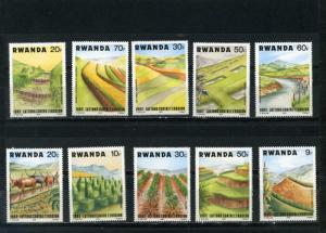 RWANDA 1983 FLORA PLANTS SET OF 10 STAMPS MNH