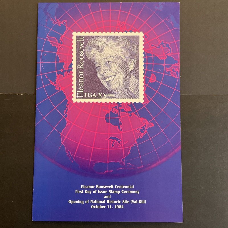 1984 Eleanor Roosevelt Stamp First Day Ceremony Program Sc# 2105 