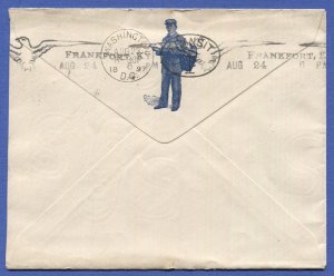 1897 Rare Milam & Holmes Eagle Repeater Machine Cancel, Frankfort, Ky on cover