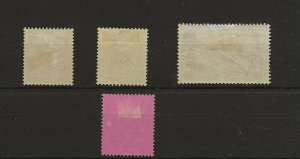 German P.O. in China 1898-1905 sg.7, 7a, 44a (25x16 holes) & 51 MH