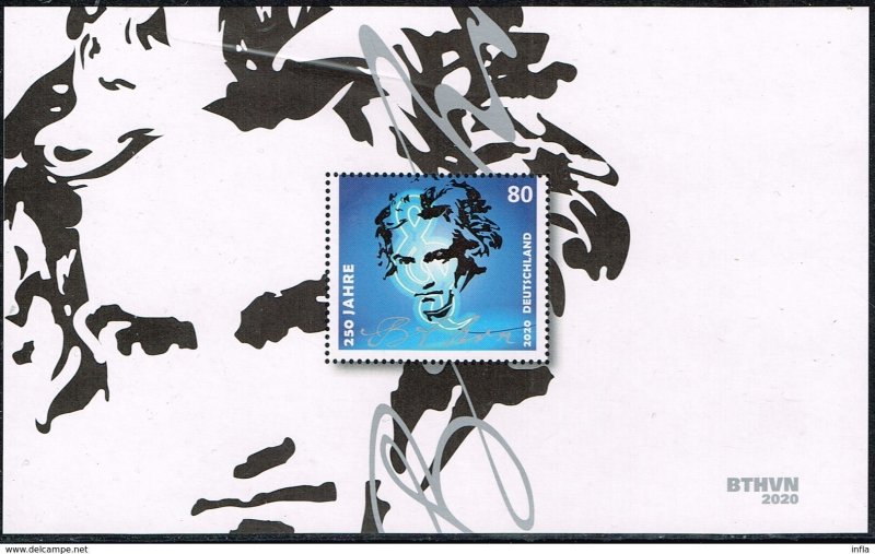 Germany 2020,Sc.#3144 MNH, souvenir sheet,  250th anniversary Beethoven