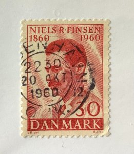 Denmark  1960 Scott 377 used - 30o,  Dr. Niels R. Finsen, Physician & Scientist