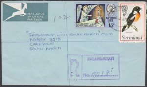 SWAZILAND 1979 Registered cover ex MHLAMBANYATI.............................U377