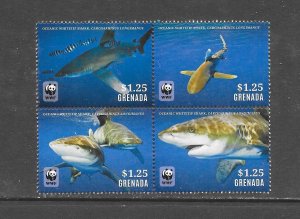 GRENADA #4020 (T) SHARKS MNH