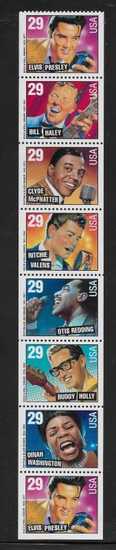 SC# 2731-37- (29c) - Rock & Roll, Rhythm, Blues Never Folded bklt pane/8 - MNH