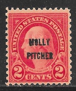 USA 646: 2c Molly Pitcher, MNH, F-VF