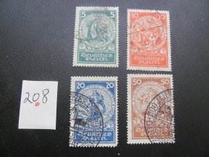 Germany 1924 USED SC B8-11 SET VF/XF 100 EUROS (208)