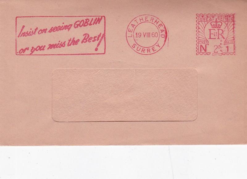 GB 1960 2d Goblin Slogan Metered Post Cover VGC