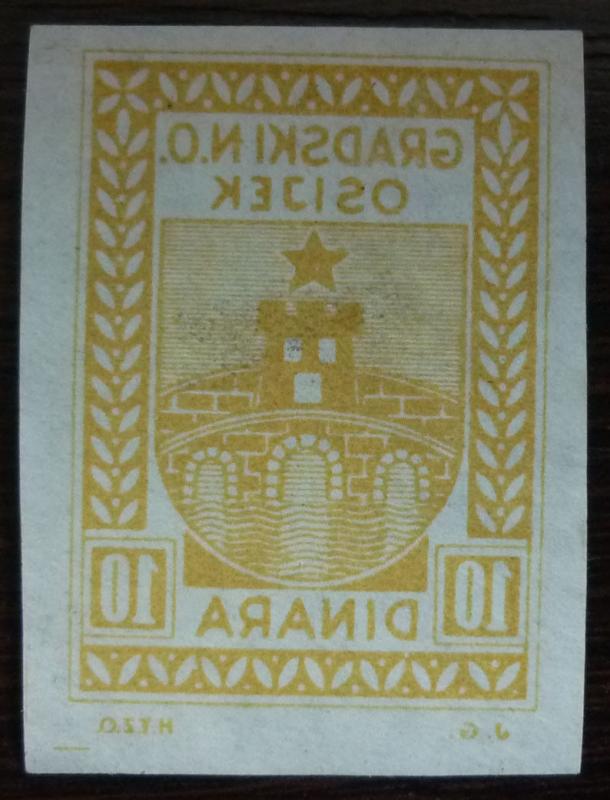 CROATIA IN YUGOSLAVIA - CITY OSIJEK - LOCAL REVENUE STAMP - PROOF! kroatien J22