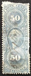 US Revenue #R54c Used Single Faults George Washington L37