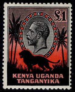 KENYA UGANDA TANGANYIKA GV SG123, £1 black & red, LH MINT. Cat £325.