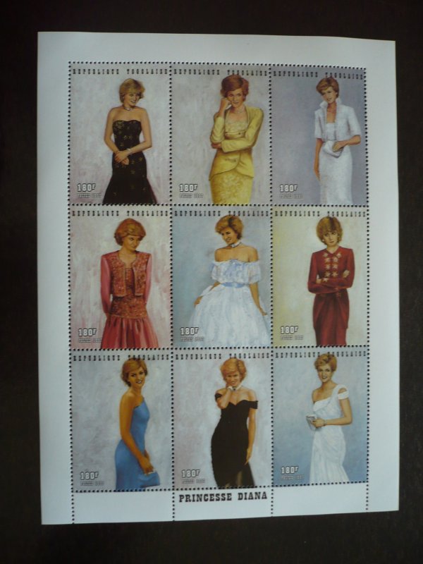 Stamps - Togo - Scott# 1798 - Mint Never Hinged Souvenir Sheet of 9 Stamps