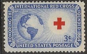 US 1016 International Red Cross 3c single MNH 1952