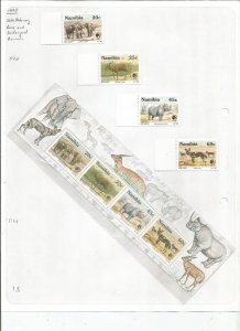 NAMIBIA - 1993 -  Endangered Animals - Perf 4v & Souv Sheet - Mint Light Hinged