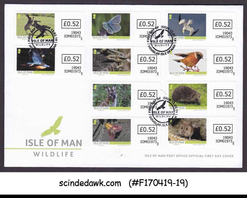 ISLE OF MAN - 2019 WILDLIFE / WILD ANIMALS - 10V FDC