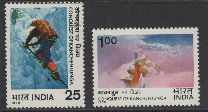 INDIA SG874/5 1978 CONQUEST OF KANCHENJUNGA(1977) MNH