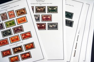 COLOR PRINTED FRENCH SYRIA 1916-1946 STAMP ALBUM PAGES (56 illustrated pages)