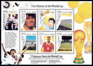 [78916] Nevis 2001 History World Cup Footbal Passarella Zoff Bergkamp Sheet MNH