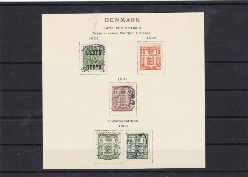 denmark 1923-34 late fee stamps ref 7442