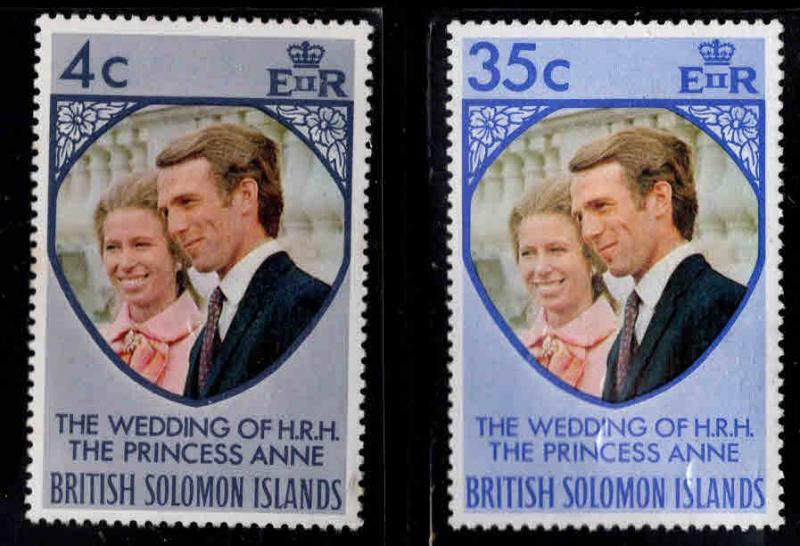 British Solomon Islands Scott 259-260 Princess Anne's wedding set