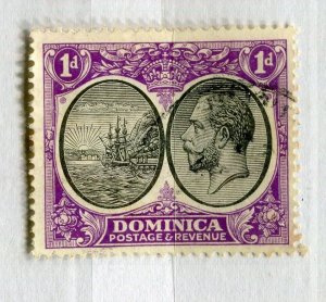 DOMINICA; 1920s early GV pictorial issue fine used 1d. value