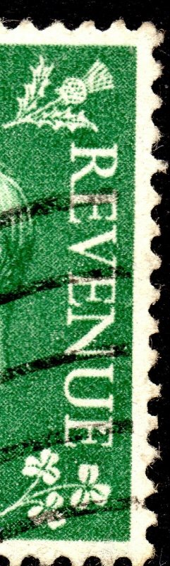 1950 Sg 505 1½d Pale Green Flaw in Last 'E' of Revenue Fine Used