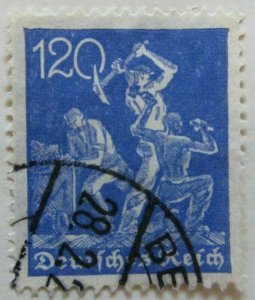 A6P45F152 Germany 1921-22 Wmk Network 120pf used Mi 188-