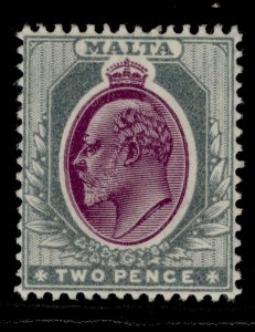 MALTA EDVII SG50, 2d purple & grey, LH MINT. Cat £18.