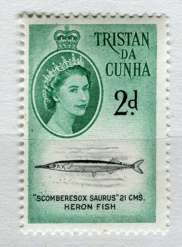 TRISTAN DA CUNHA; 1950s early QEII issue fine Mint hinged 2d. value