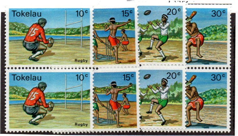 TOKELAU ISLANDS 69-72 MNH PAIRS SCV $5.00 BIN $2.50 SPORTS