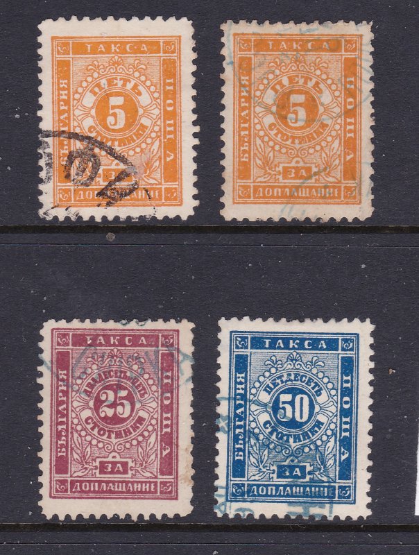 Bulgaria x 4 early used Post Dues