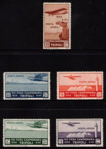 LIBYA 1934 8th Sample Fair Airmails; Scott C14-18; MNH