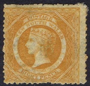 NEW SOUTH WALES 1882 QV DIADEM 8D WMK CROWN/NSW SG W40 PERF 12 