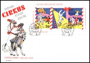 Sweden 1656a Circus U/A FDC