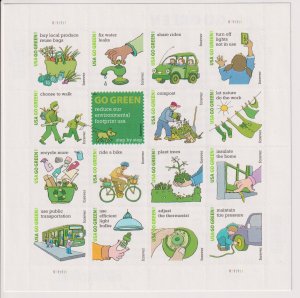 U.S.: Sc #4524, Go Green, Forever Stamps, MNH, Sheet of 16 (S30991)