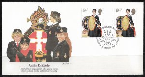 1982 Great Britain 984 Girls Brigade gutter pair FDC