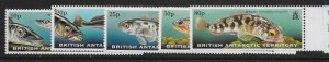 BRITISH ANTARCTIC TERR. SG302/6 1999 SOUTHERN OCEAN FISH SET MNH