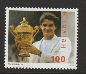 Switzerland 2007 Roger Federer, Scott No. 1266, Michel No. 2006 MNH